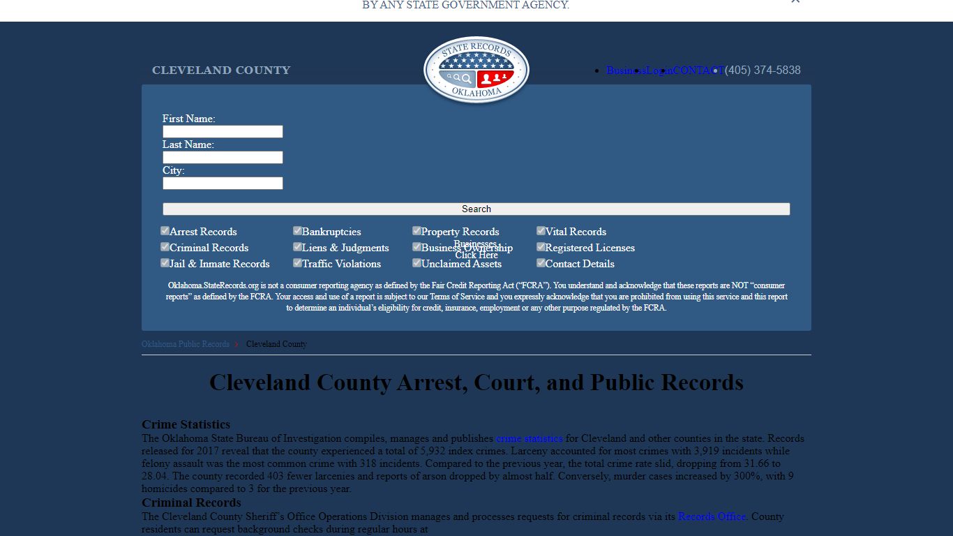 Cleveland County Arrest, Court, and Public Records